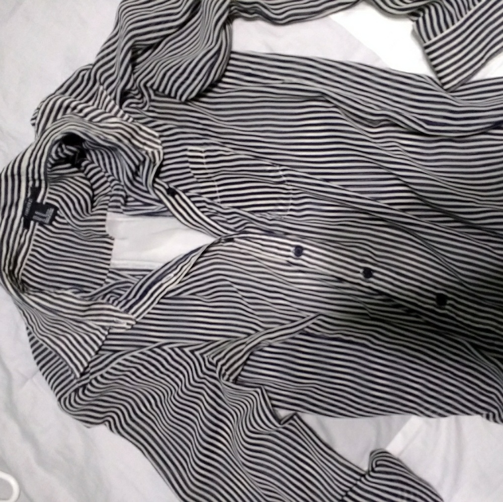Button down stripe blouse